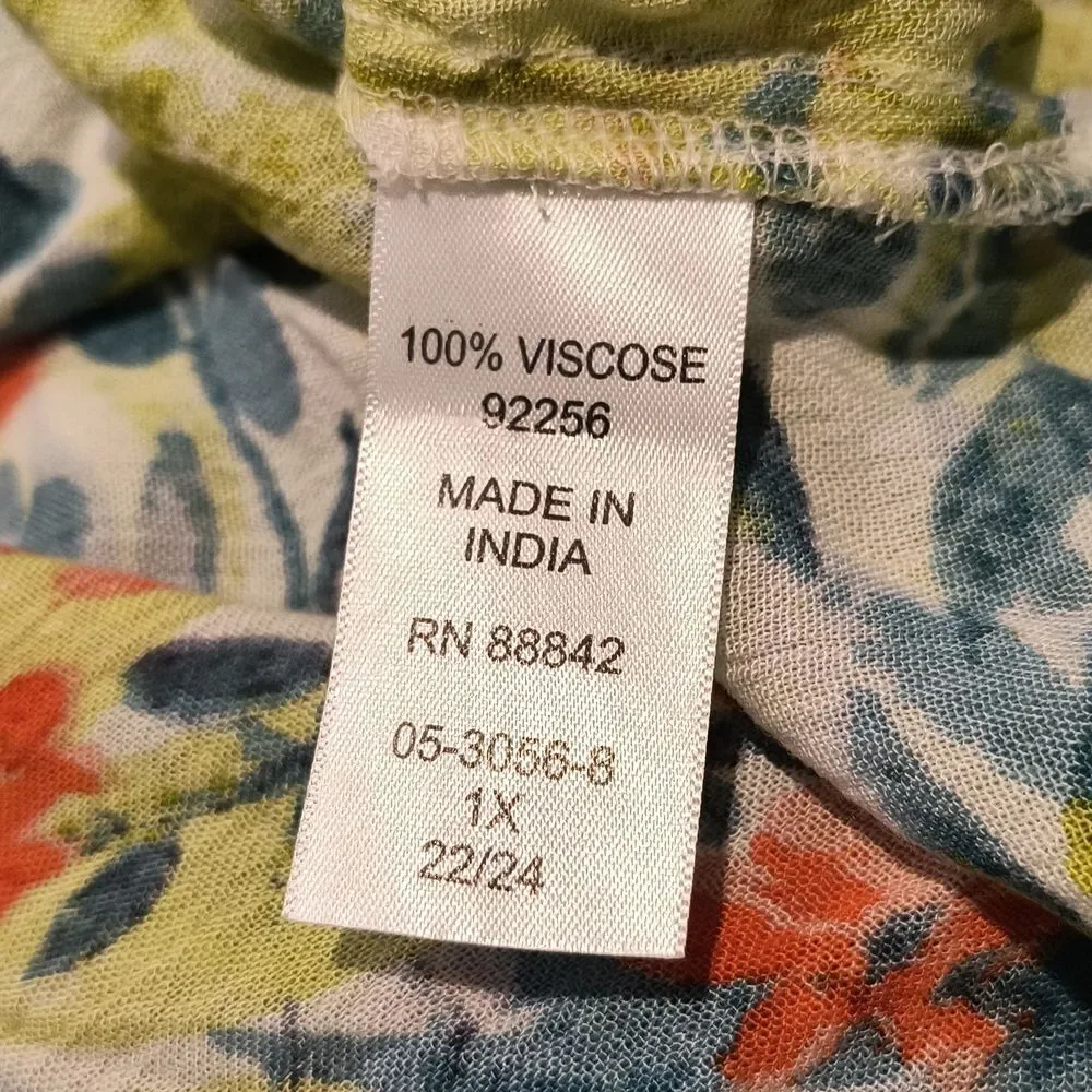 Woman Within 1X 22/24 Floral Maxi Dress - Picture 7 of 7